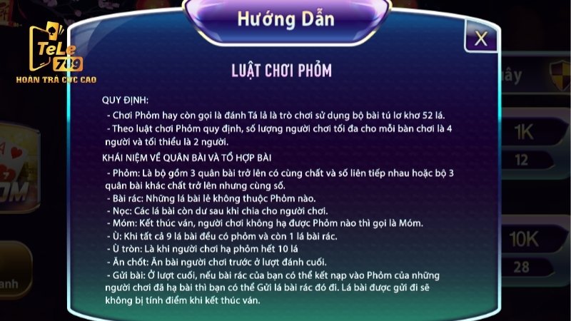 Các thuật ngữ cần phải nhớ khi đánh Phỏm online