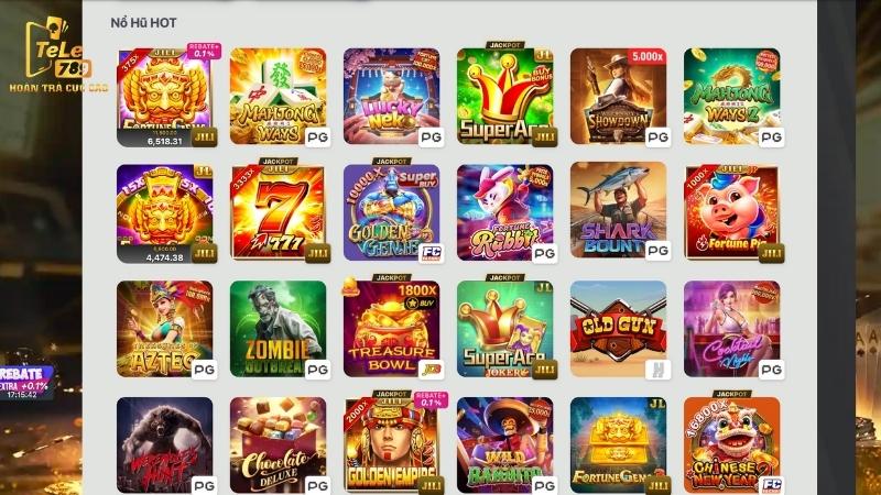 Choáng ngợp trước kho tàng game khủng tại danh mục nổ hũ Tele789